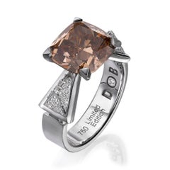GIA Certified 5.50 Carat Fancy Dark Orangy Brown Diamond Ring