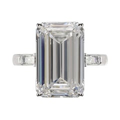 GIA Certified 5 Carat Long Emerald Cut Diamond Platinum Ring