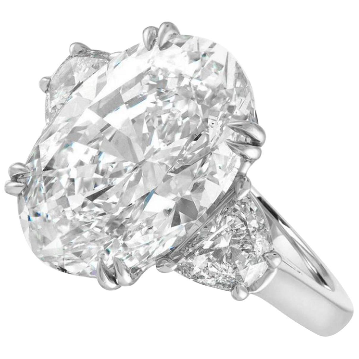 GIA Certified 4.65 Carat Oval Brilliant Cut Diamond Ring