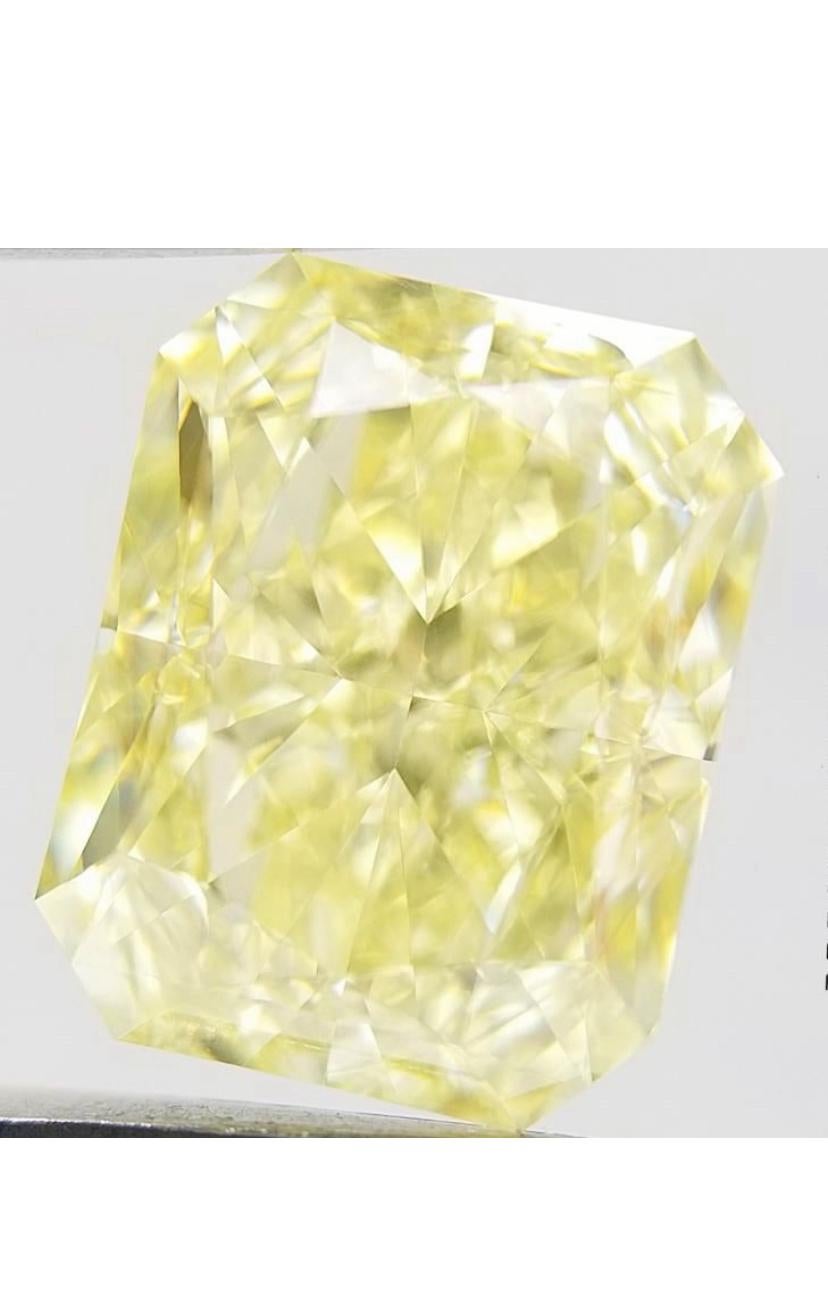 Mixed Cut GIA Certified 5.50 Carats Fancy Light Yellow Diamond  For Sale