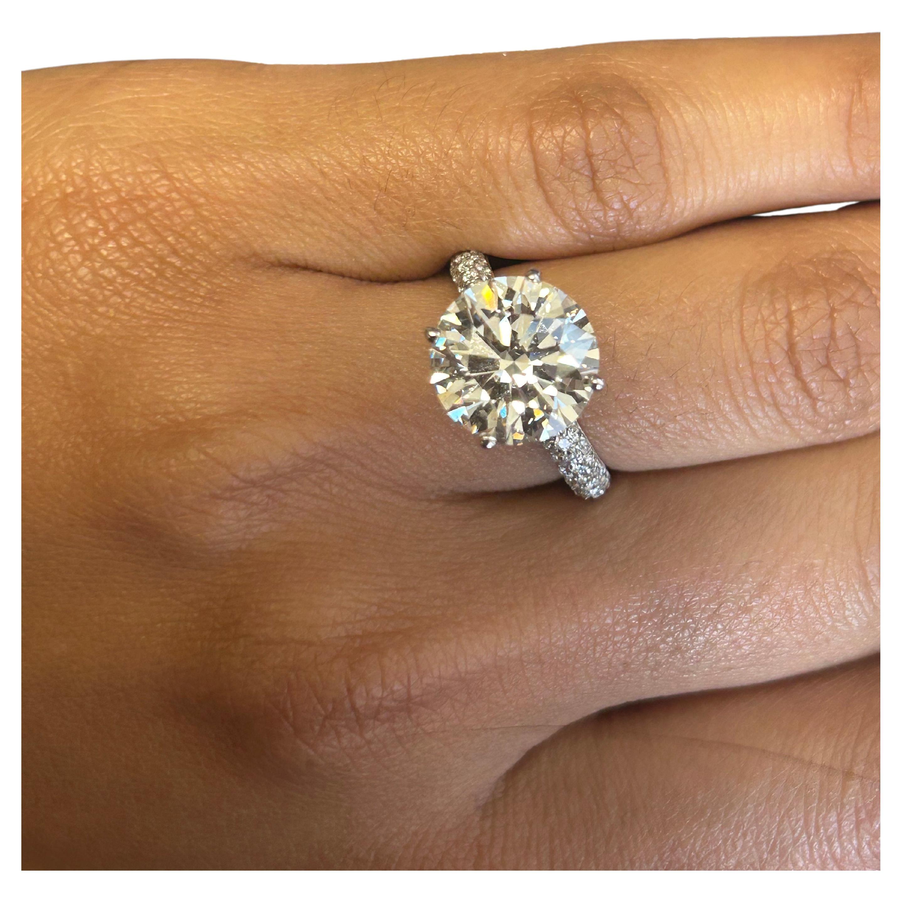 Issac Nussbaum 5.51 Carat Round Shape Diamond Engagement Ring.