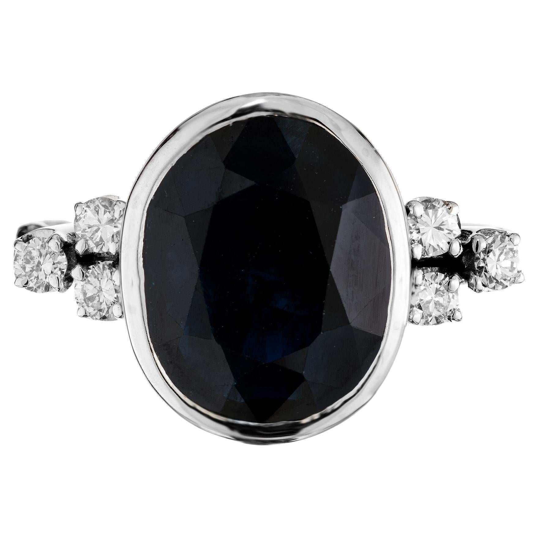 GIA Certified 5.51 Carat Sapphire Diamond Platinum Engagement Ring 