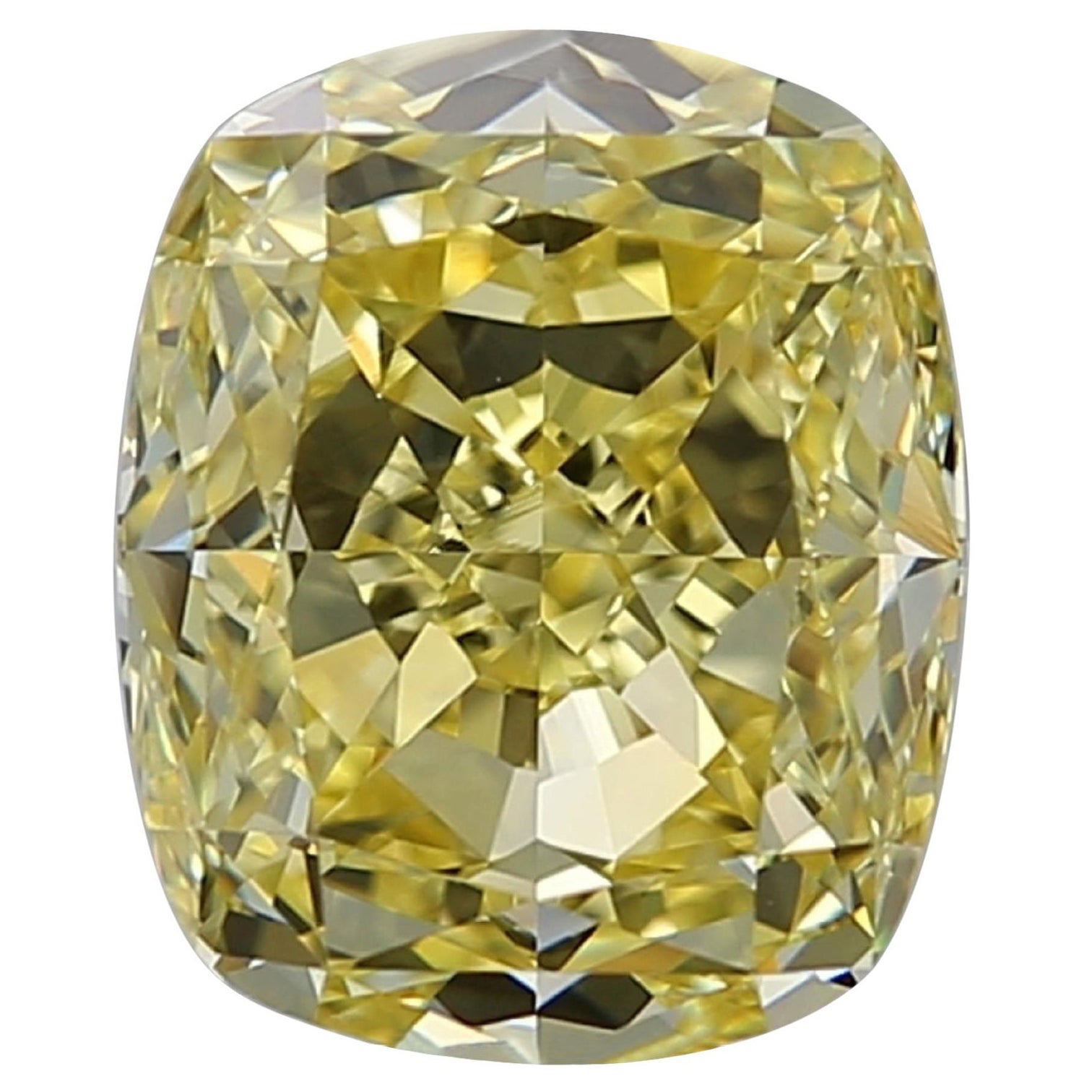 This exquisite ring features a stunning 5 ct Cushion Modified diamond that exudes a captivating Fancy Yellow color, creating a radiant centerpiece. Certified by the Gemological Institute of America (GIA), this diamond is distinguished by its VVS2