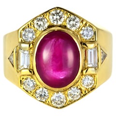 GIA Certified 5.52 Carat Natural Burmese Ruby and Diamond Ring Made in 18K Gold