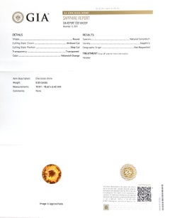 Natürlicher Orange Saphir Edelstein 5,53 Karat mit GIA Bericht