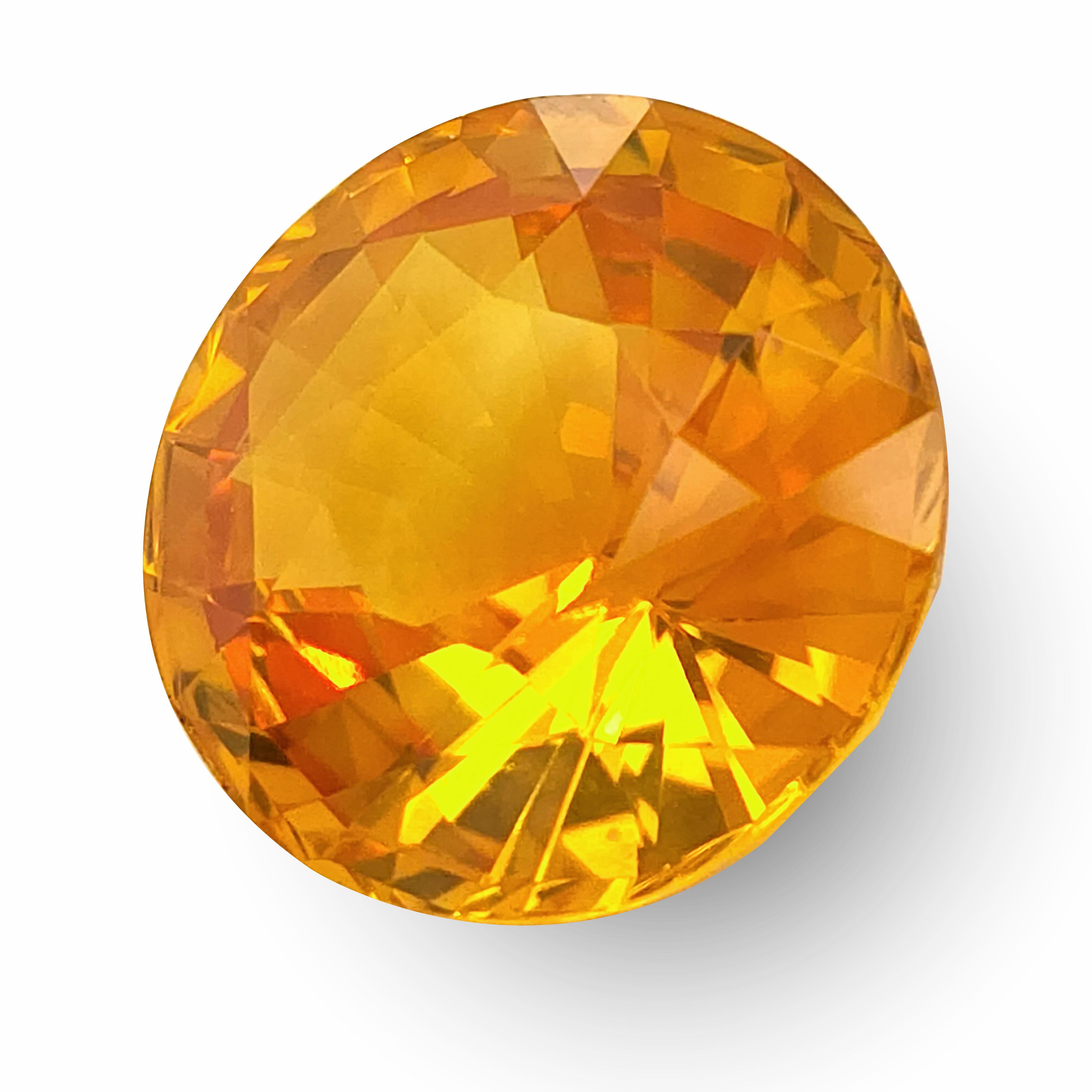 Mixed Cut GIA Certified 5.53 Carats Heated Orange Sapphire  For Sale