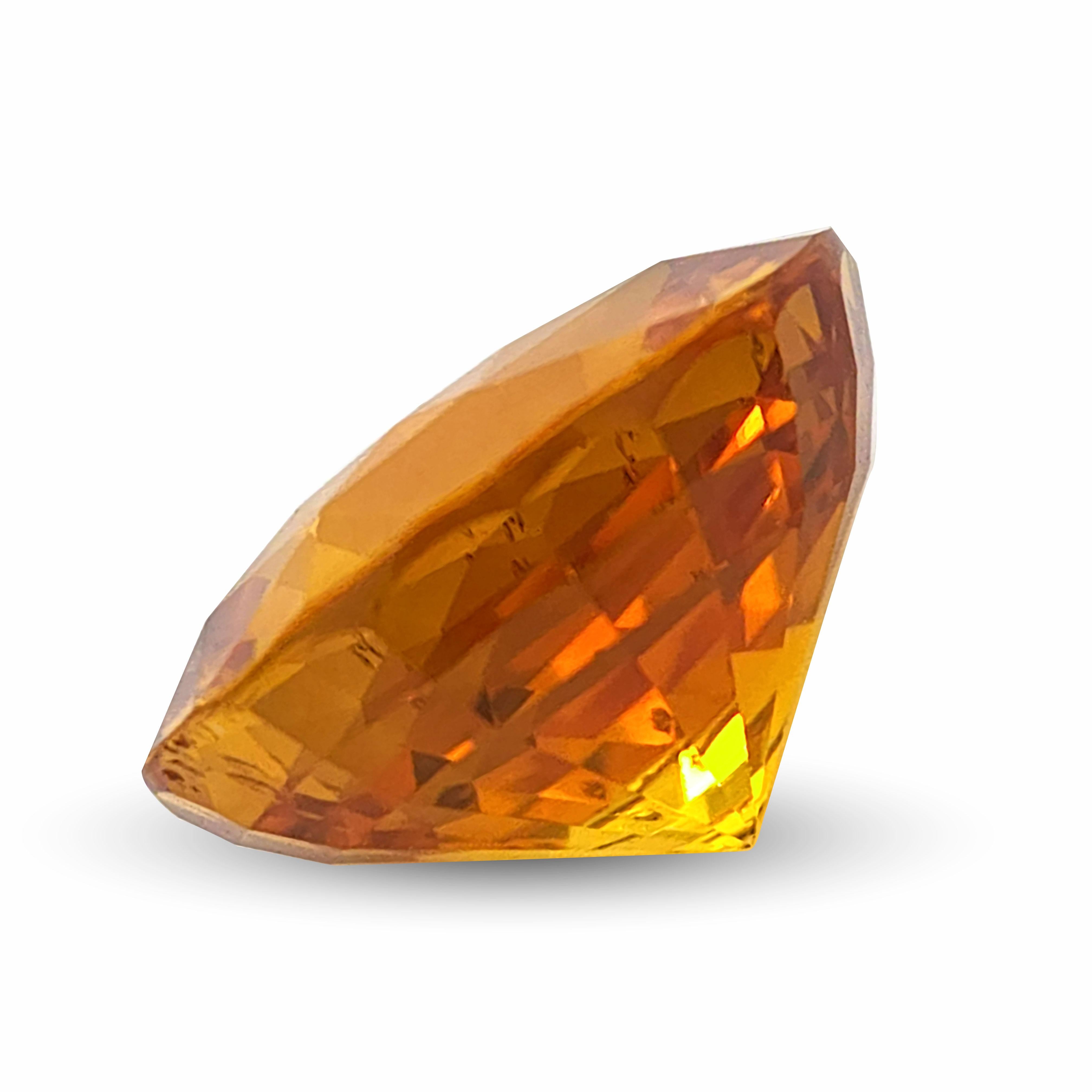 GIA Certified 5.53 Carats Heated Orange Sapphire  In New Condition For Sale In Los Angeles, CA
