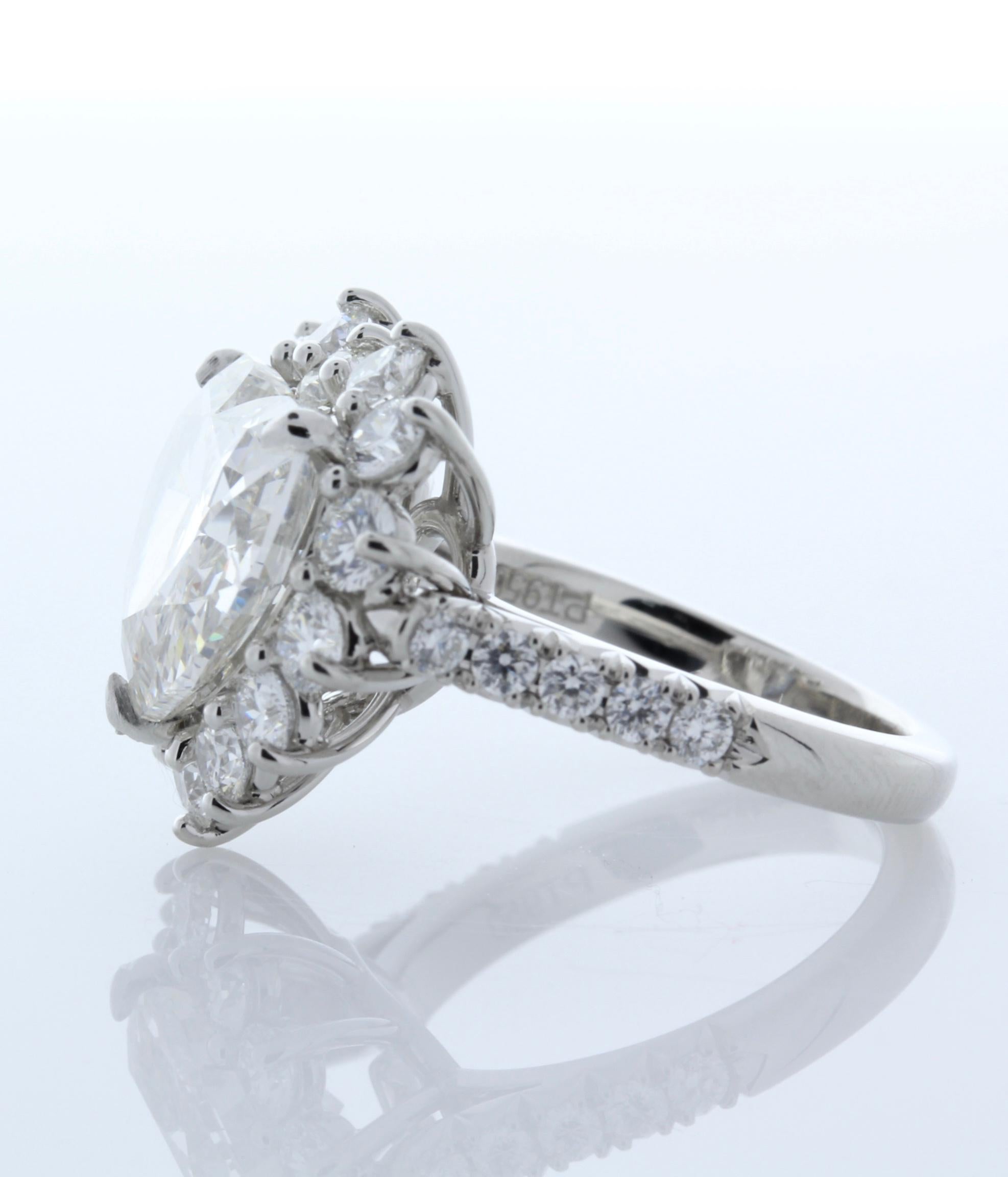 Women's GIA Certified 5.55 Carat Heart Shape I VVS1 Diamond Platinum Engagement Ring
