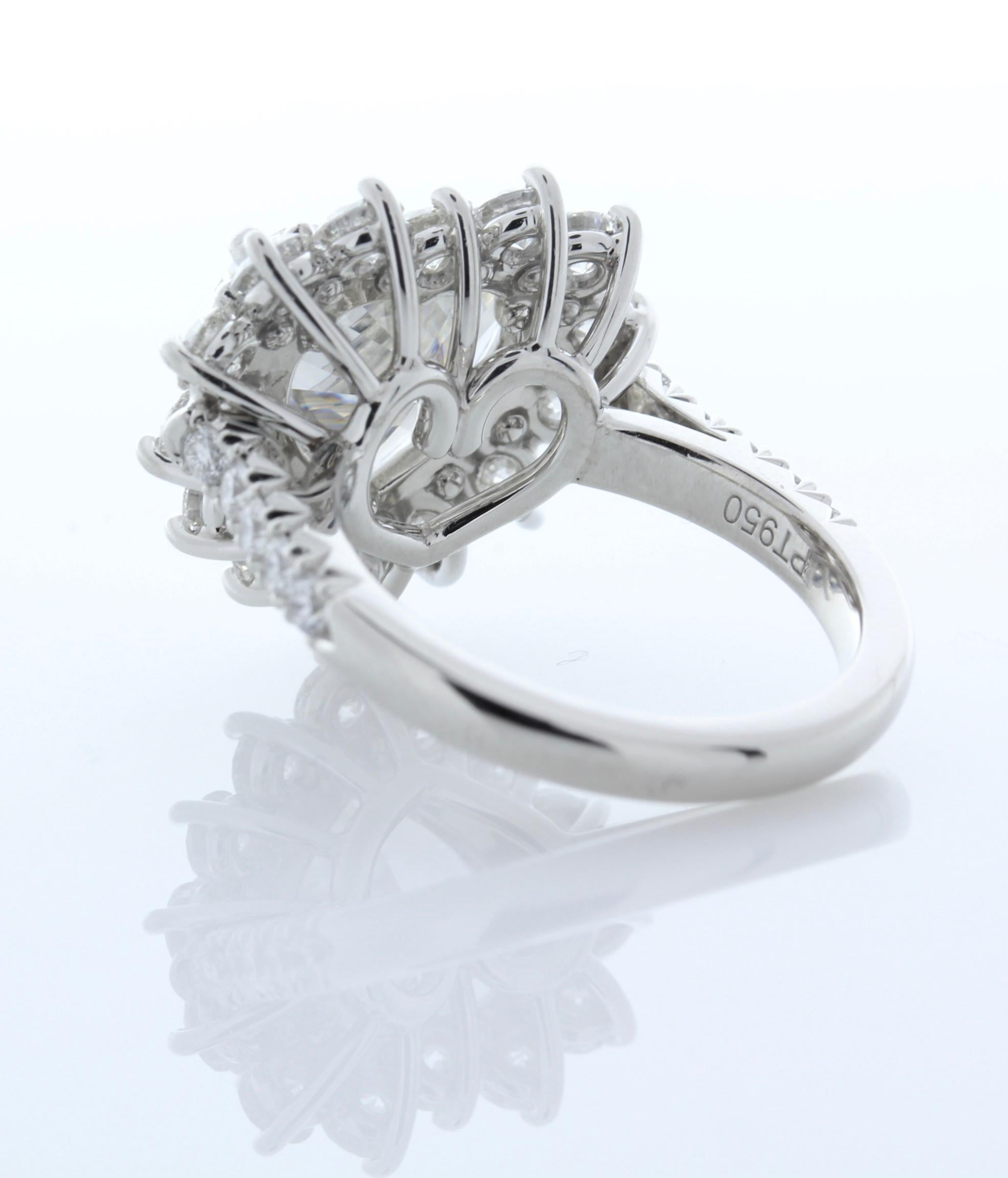 GIA Certified 5.55 Carat Heart Shape I VVS1 Diamond Platinum Engagement Ring 1