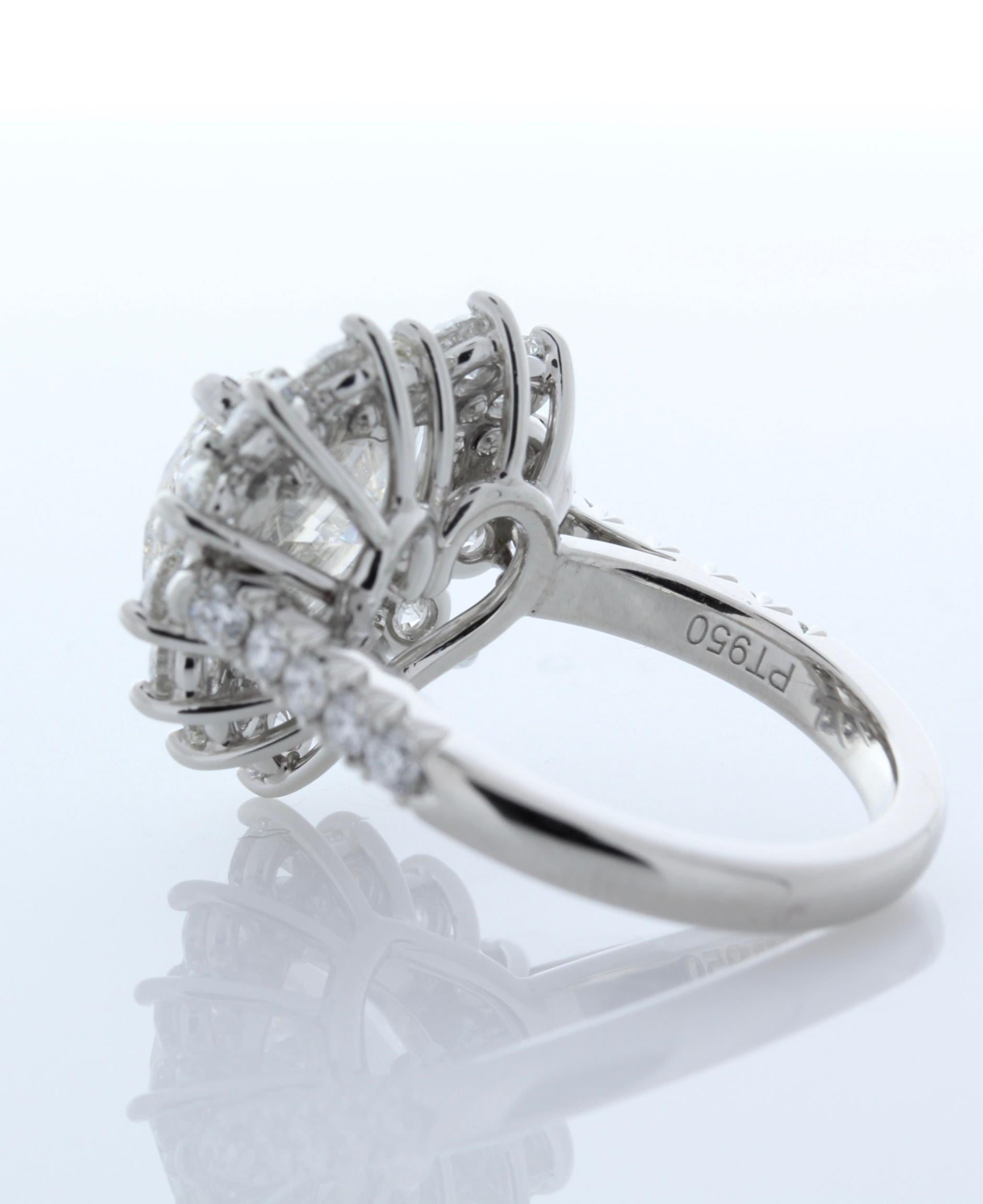 GIA Certified 5.55 Carat Heart Shape I VVS1 Diamond Platinum Engagement Ring 2