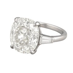 Anillo de compromiso de diamantes talla europea antigua de 5,30 quilates con certificado GIA, claridad VS1