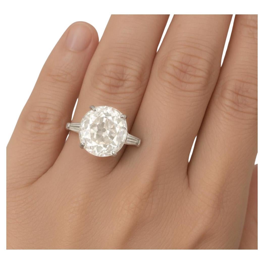 Platinring mit GIA-zertifiziertem 5,55 Karat Old Mine Cut im Vintage-Stil