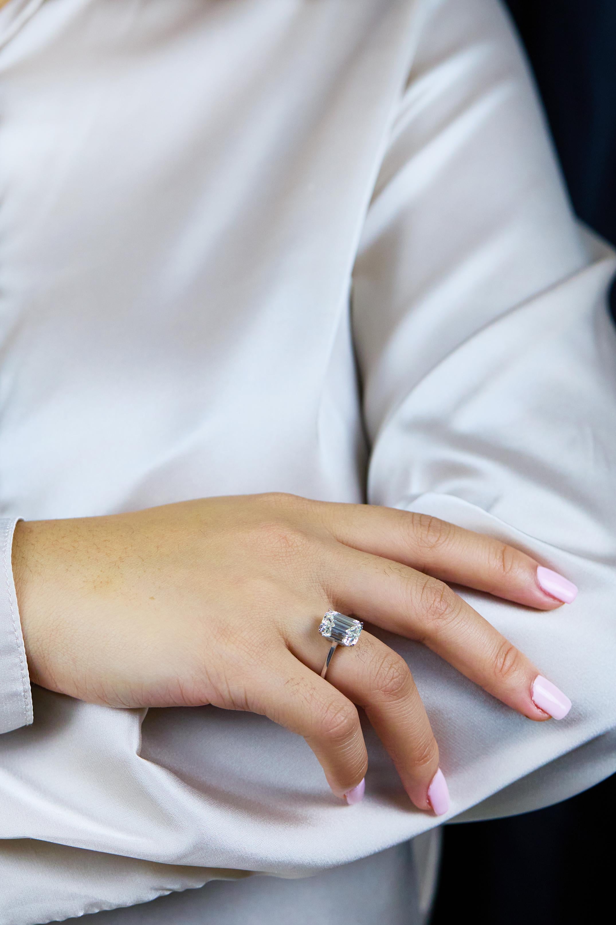 emerald cut solitaire ring