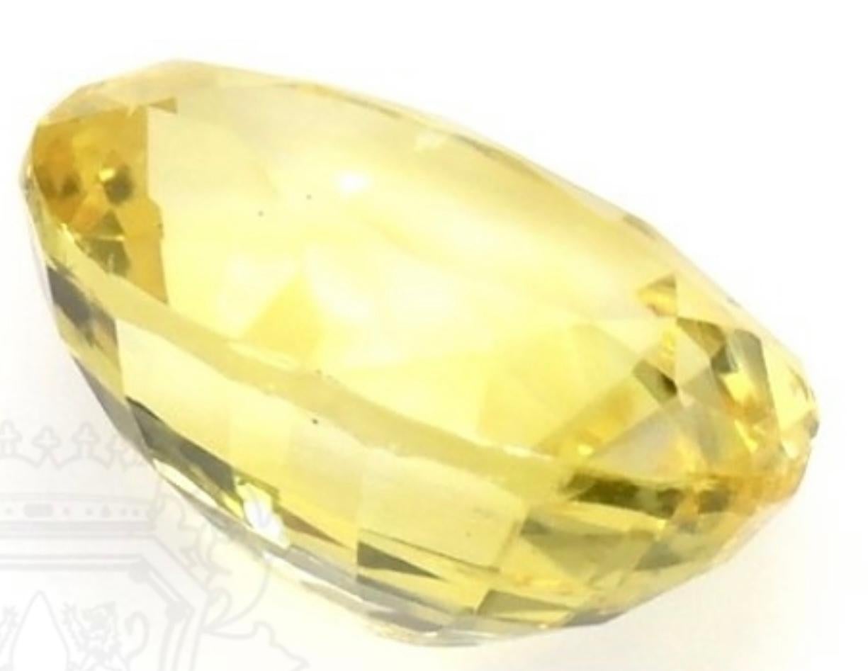 Collier pendentif en or blanc avec saphir jaune de Ceylan naturel de 5,56 carats certifié par le GIA en vente 5
