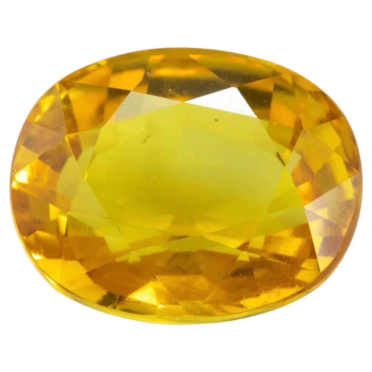 Collier pendentif en or blanc avec saphir jaune de Ceylan naturel de 5,56 carats certifié par le GIA Pour femmes en vente