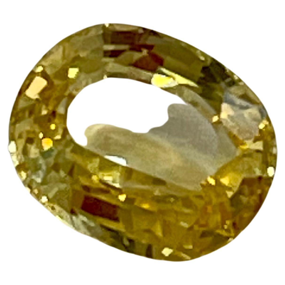 Collar colgante de zafiro amarillo de Ceilán natural de 5,56 qt certificado por el GIA Oro blanco en venta 1