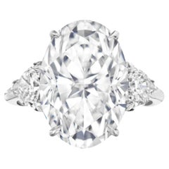 GIA Certified 5.22 Ct Oval Cut Diamond with Pear Cut Diamond in 18K White Gold