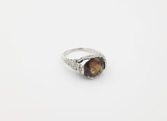 GIA Certified 5.59 Carat Oval Alexandrite Set on an Art Nouveau Ring