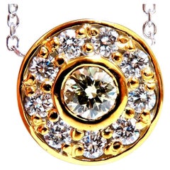 GIA Certified .55ct Diamond Cluster Necklace Circular Revolver