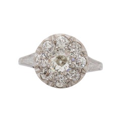 GIA Certified .56 Carat Art Deco Diamond Platinum Engagement Ring