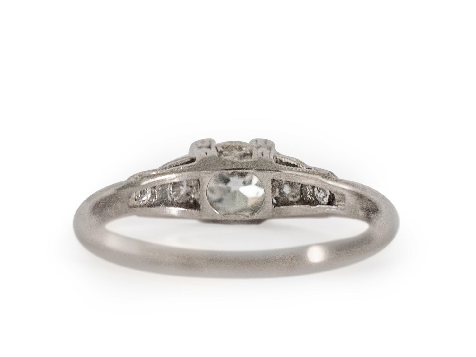 GIA Certified .56 Carat Diamond Platinum Engagement Ring In Good Condition In Atlanta, GA