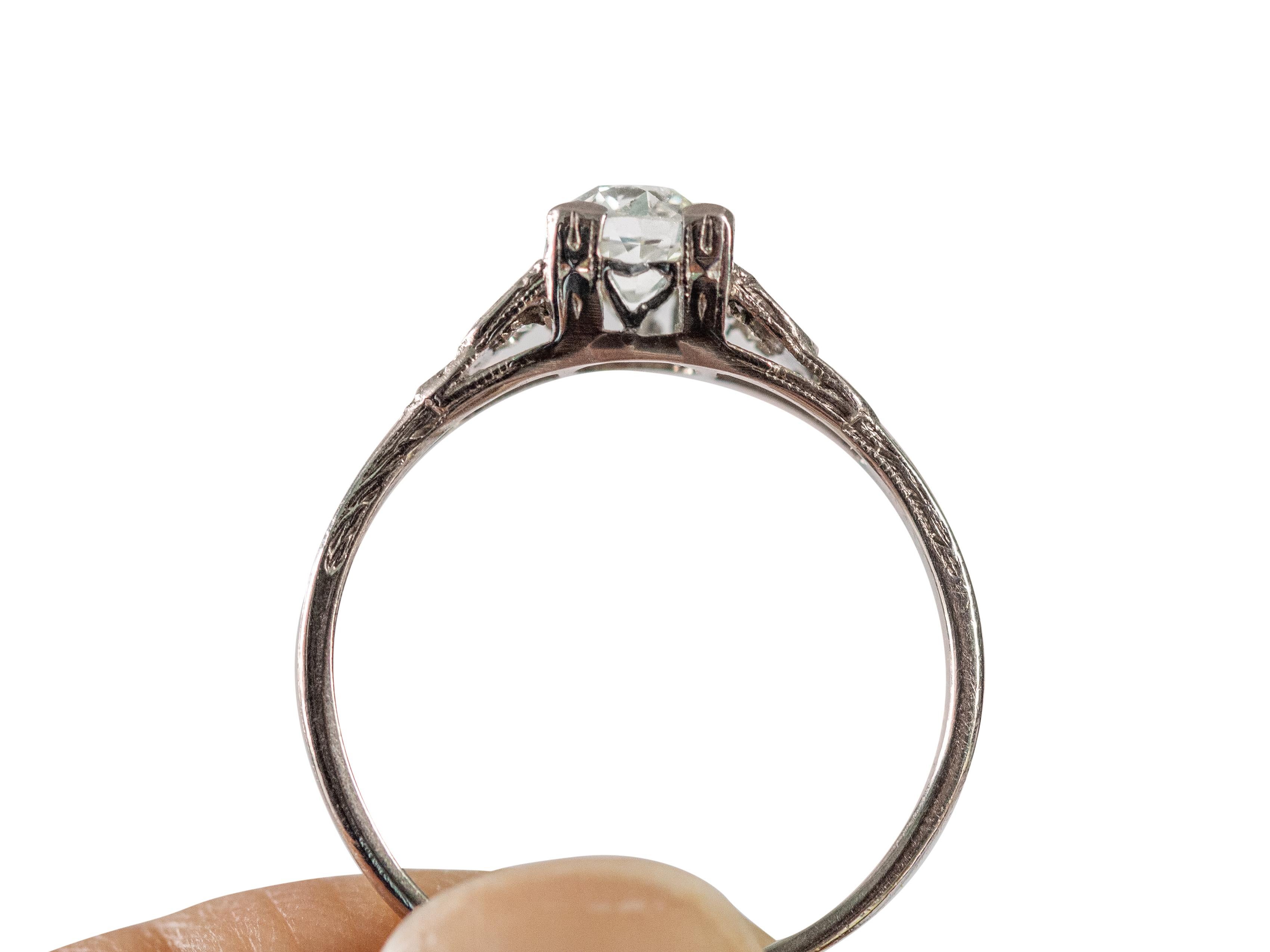 Women's or Men's GIA Certified .56 Carat Diamond Platinum Engagement Ring