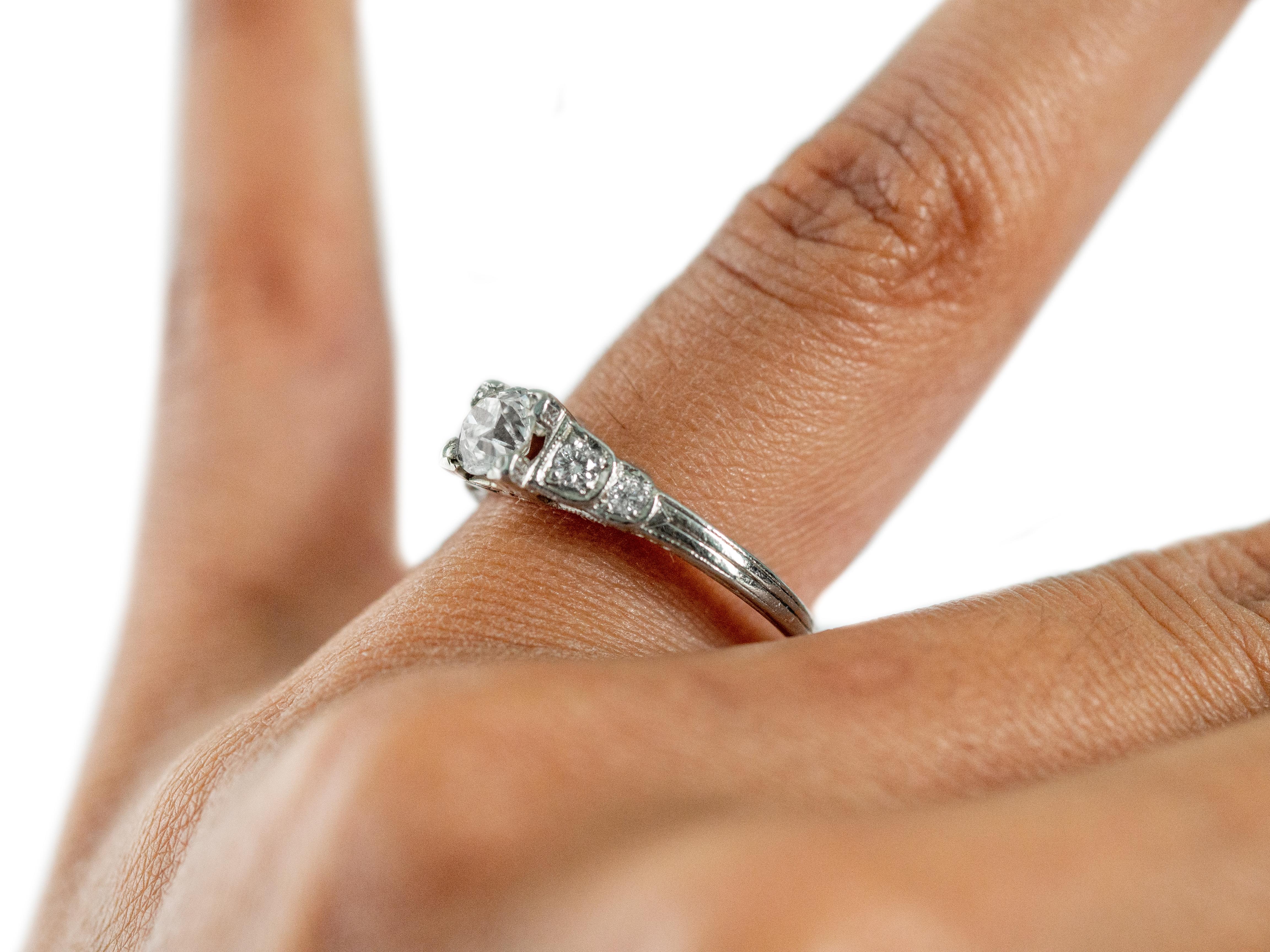 GIA Certified .56 Carat Diamond Platinum Engagement Ring 2