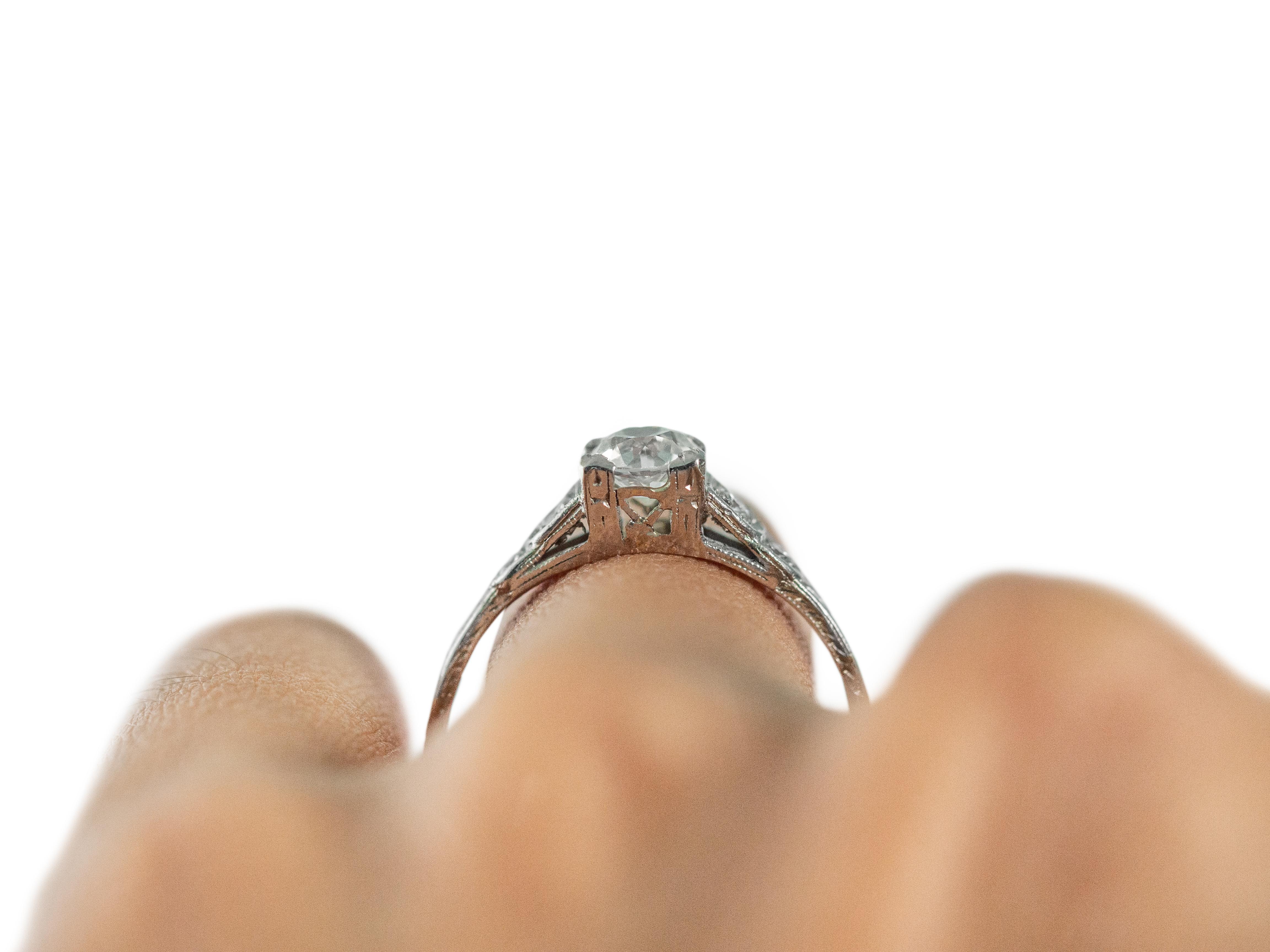 GIA Certified .56 Carat Diamond Platinum Engagement Ring 3