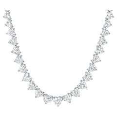 GIA Certified 56 Carat Oval Cut Riviera Diamond Platinum Necklace