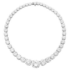 GIA Certified 56 Carat Tennis  Diamond Necklace