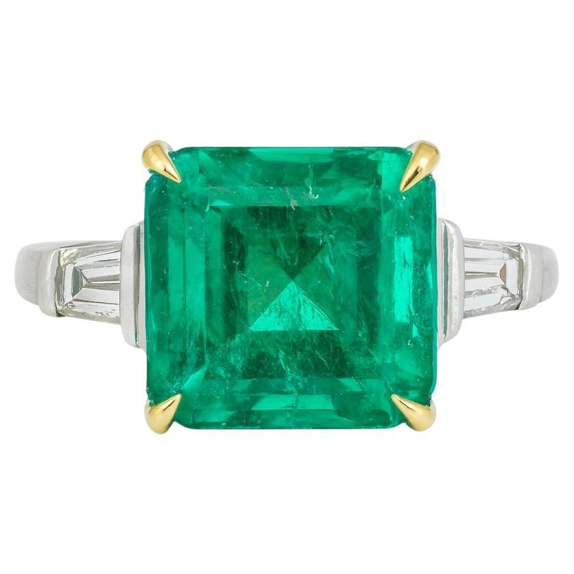 Bague en émeraude colombienne de 5,60 carats certifiée GIA