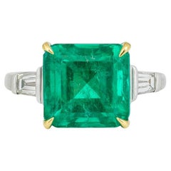 GIA-certified 5.60 carat Colombian emerald ring