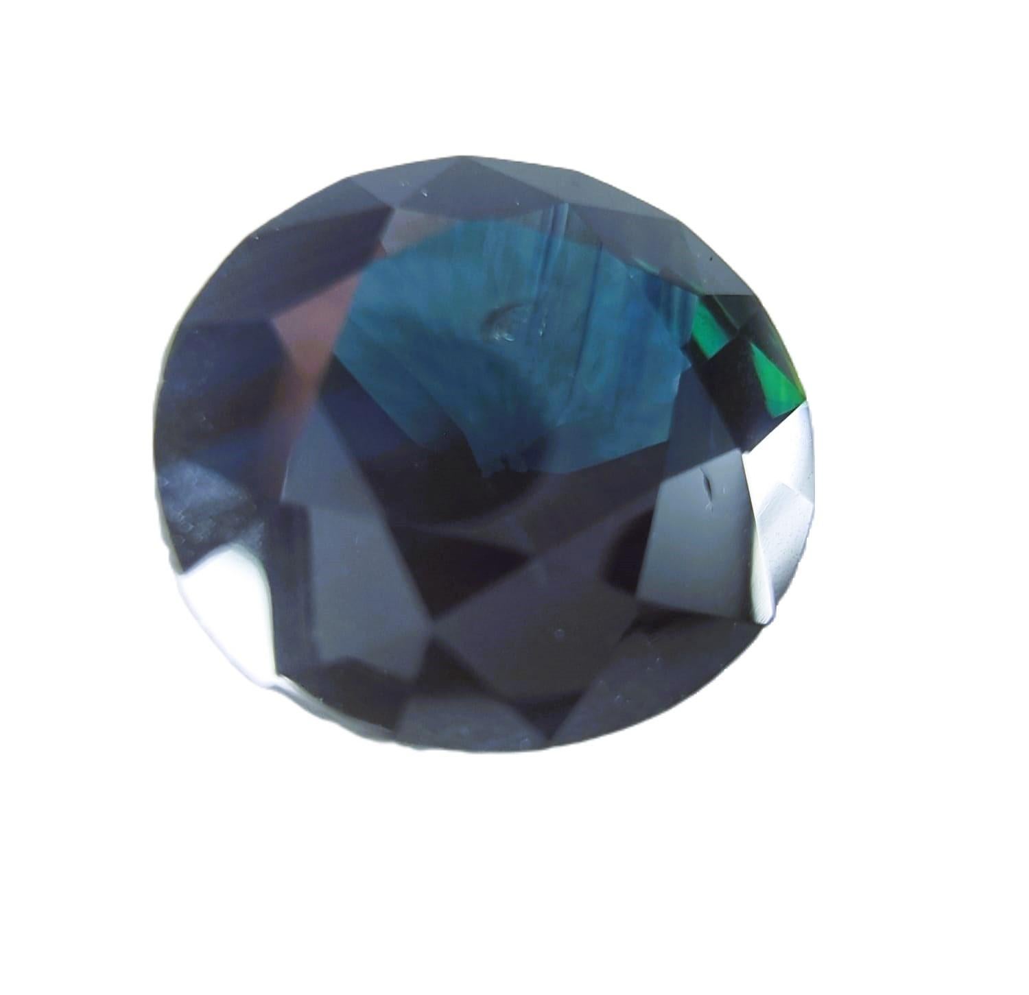 NO RESERVE GIA Certified 5.61ct Round NATURAL Ink BLUE SAPPPHIRE Gemstone  For Sale 2