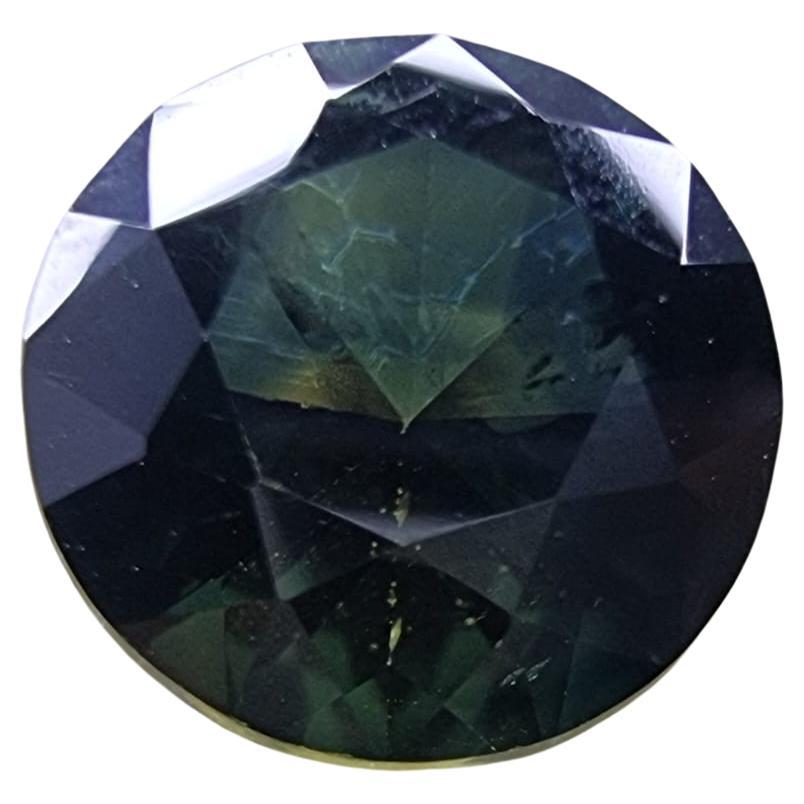  3.10ct Round Natural Navy Blue Sapphire Gemstone  For Sale