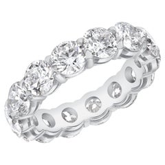 Certificado GIA 5.62 qt. Anillo de eternidad con diamante brillante redondo en platino