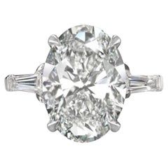 GIA Certified 5.65 Carat Oval Cut White Diamond Ring