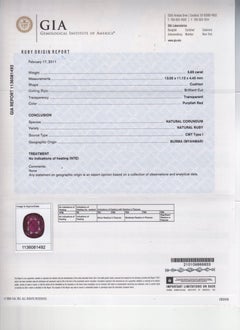 GIA Certified 5.65 ct NO HEAT Burma Three stones Ring
