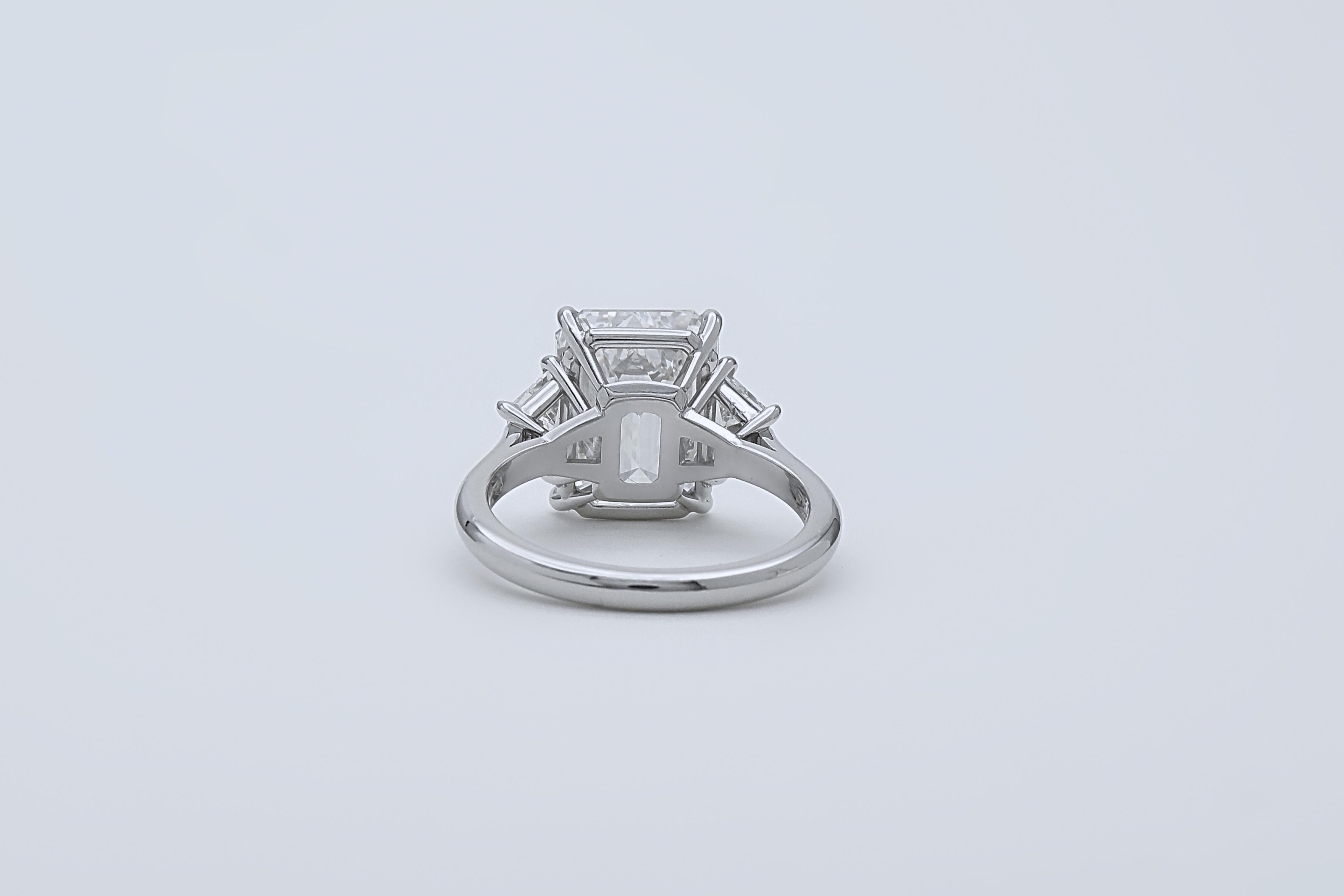 Women's GIA Certified 5.65CTW Emerald Cut Diamond Engagement Ring Platinum