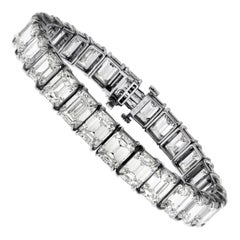 emerald cut diamond bracelet GIA Certified 56.62 Carat Emerald Cut Diamond Tennis Bracelet