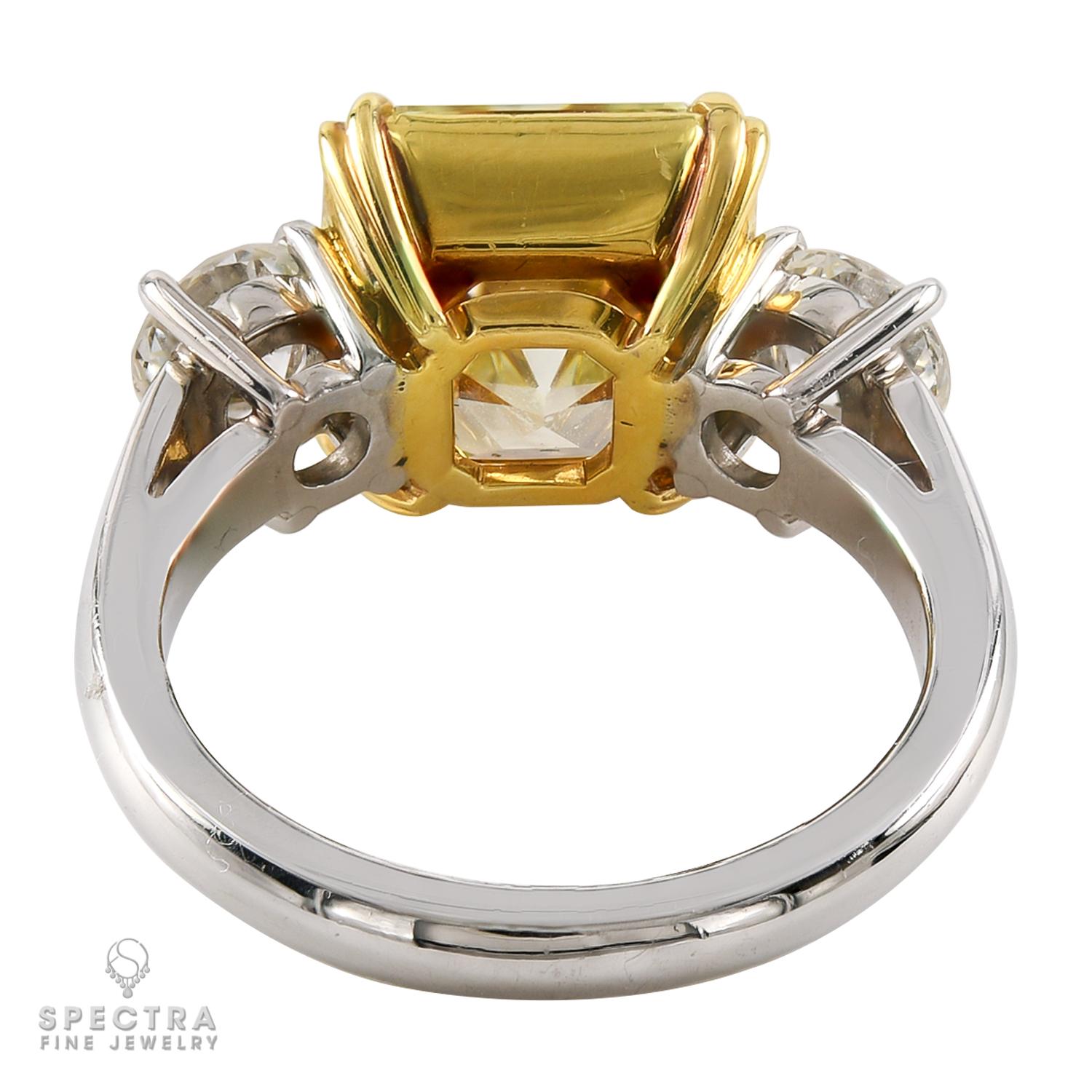 emerald cut yellow diamond high jewellery ring