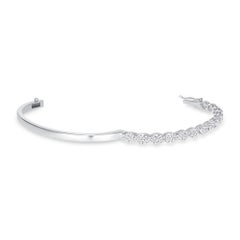 GIA Certified 5.68 Ctw. Oval Brilliant Diamond Bangle in 14K White Gold
