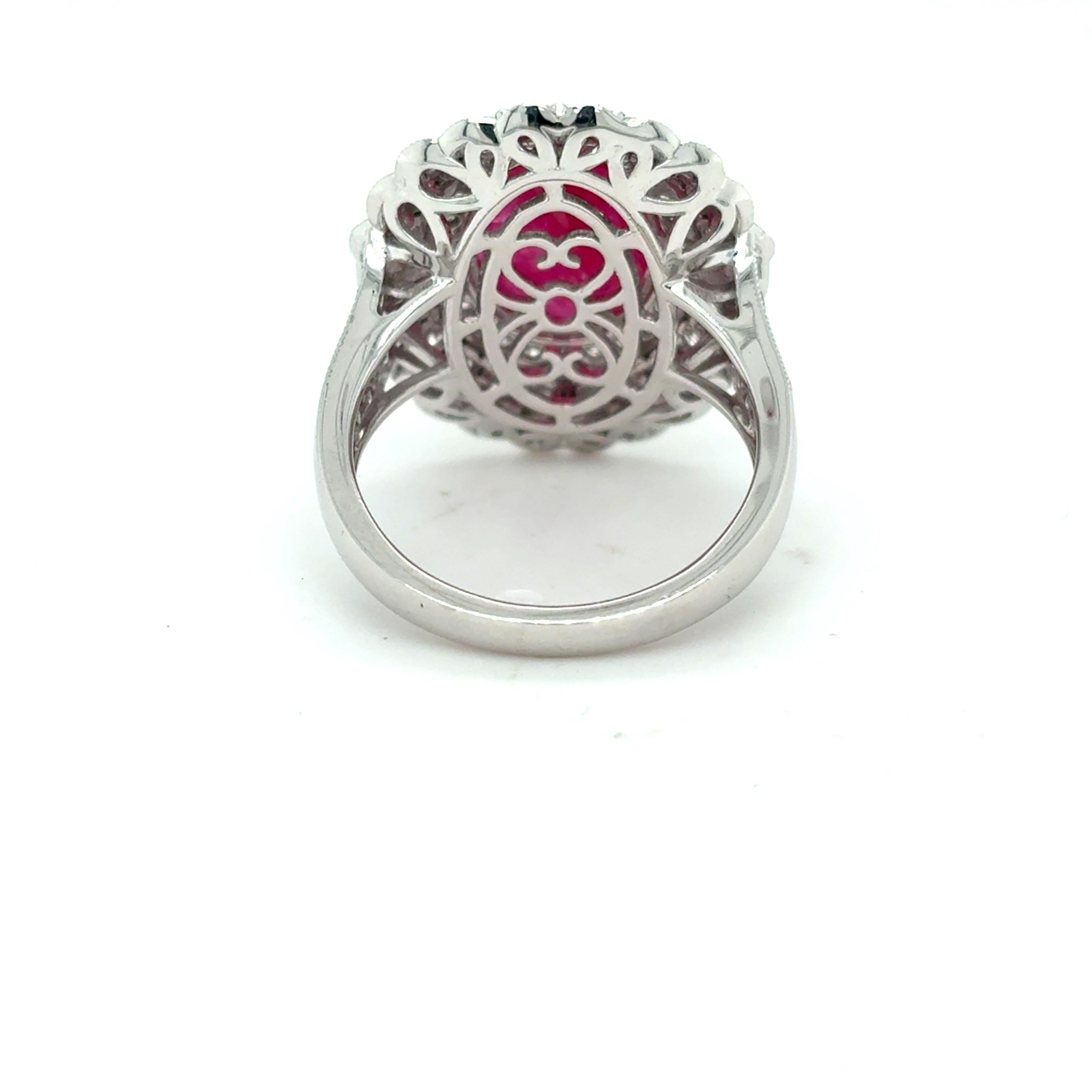 Anello di fidanzamento con diamante di rubino birmano certificato GIA da 5,69 carati in vendita 6