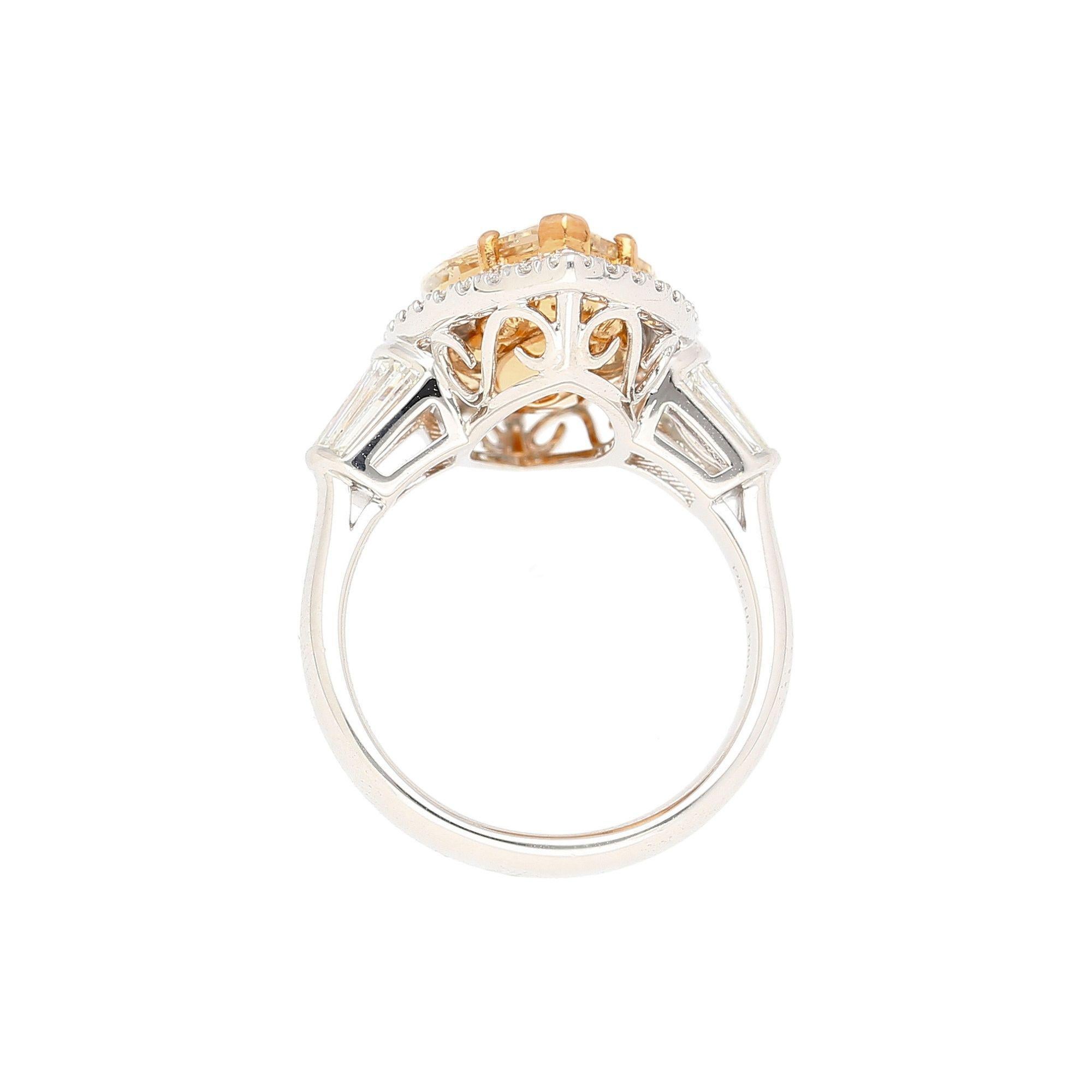 GIA Certified 5.69 Carat Fancy Light Brown-Yellow Marquise Diamond Ring For Sale 1