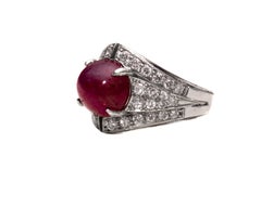 GIA Certified 5.69 Carat Ruby Diamond Engagement Ring