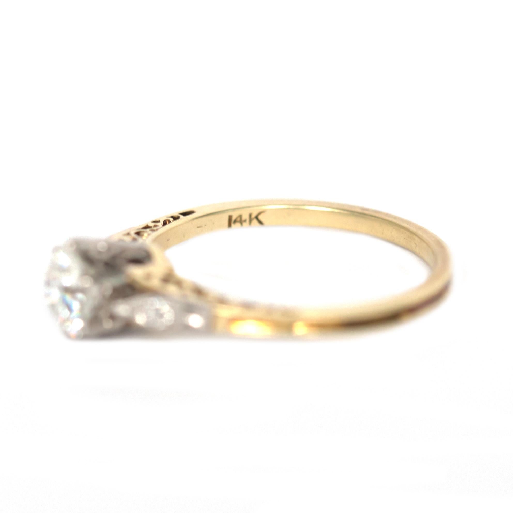 Art Deco GIA Certified .57 Carat Diamond Engagement Ring