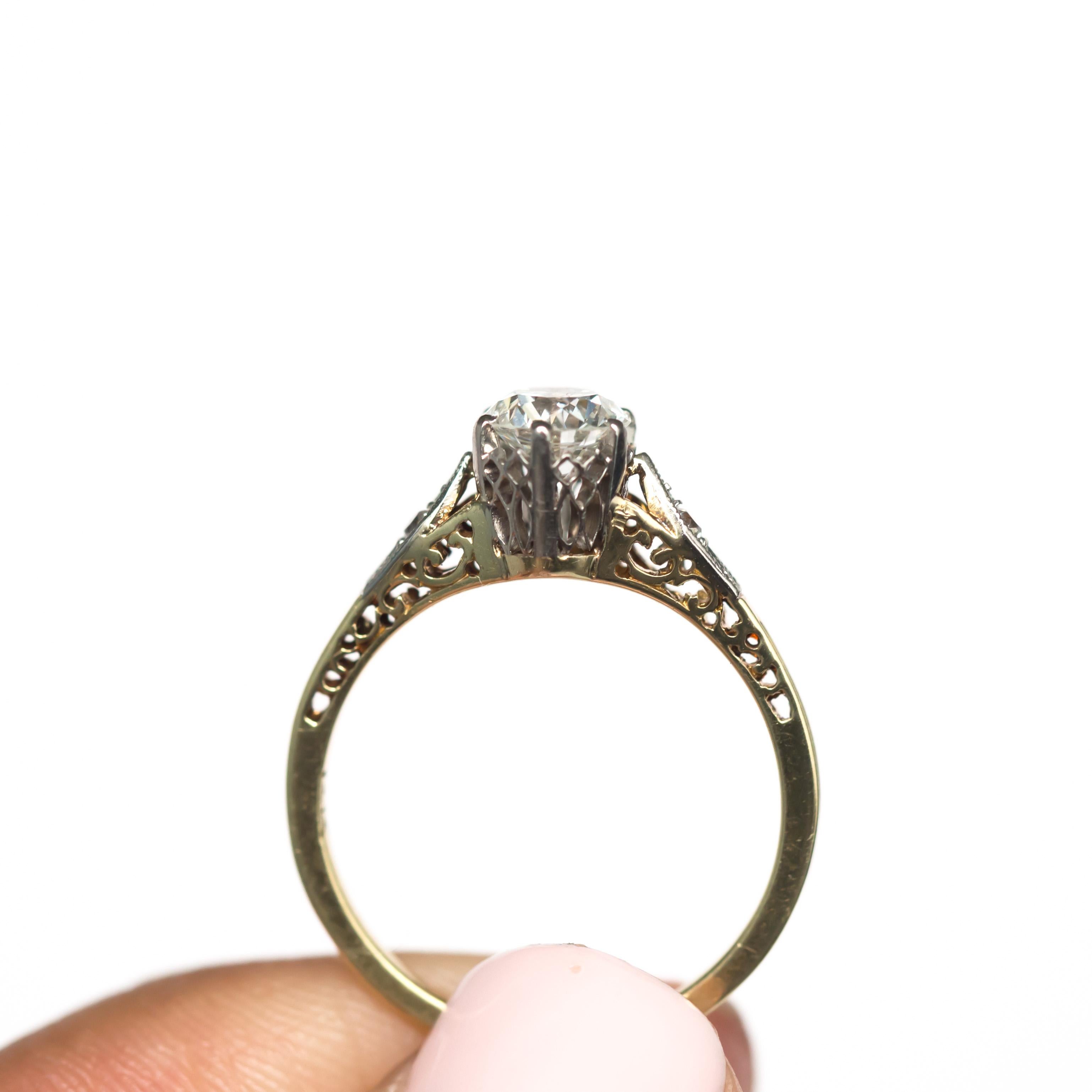 GIA Certified .57 Carat Diamond Engagement Ring In Good Condition In Atlanta, GA