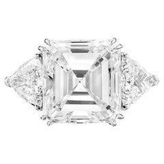 GIA Certified 5 Carat Diamond Three Stone Ring Flawless