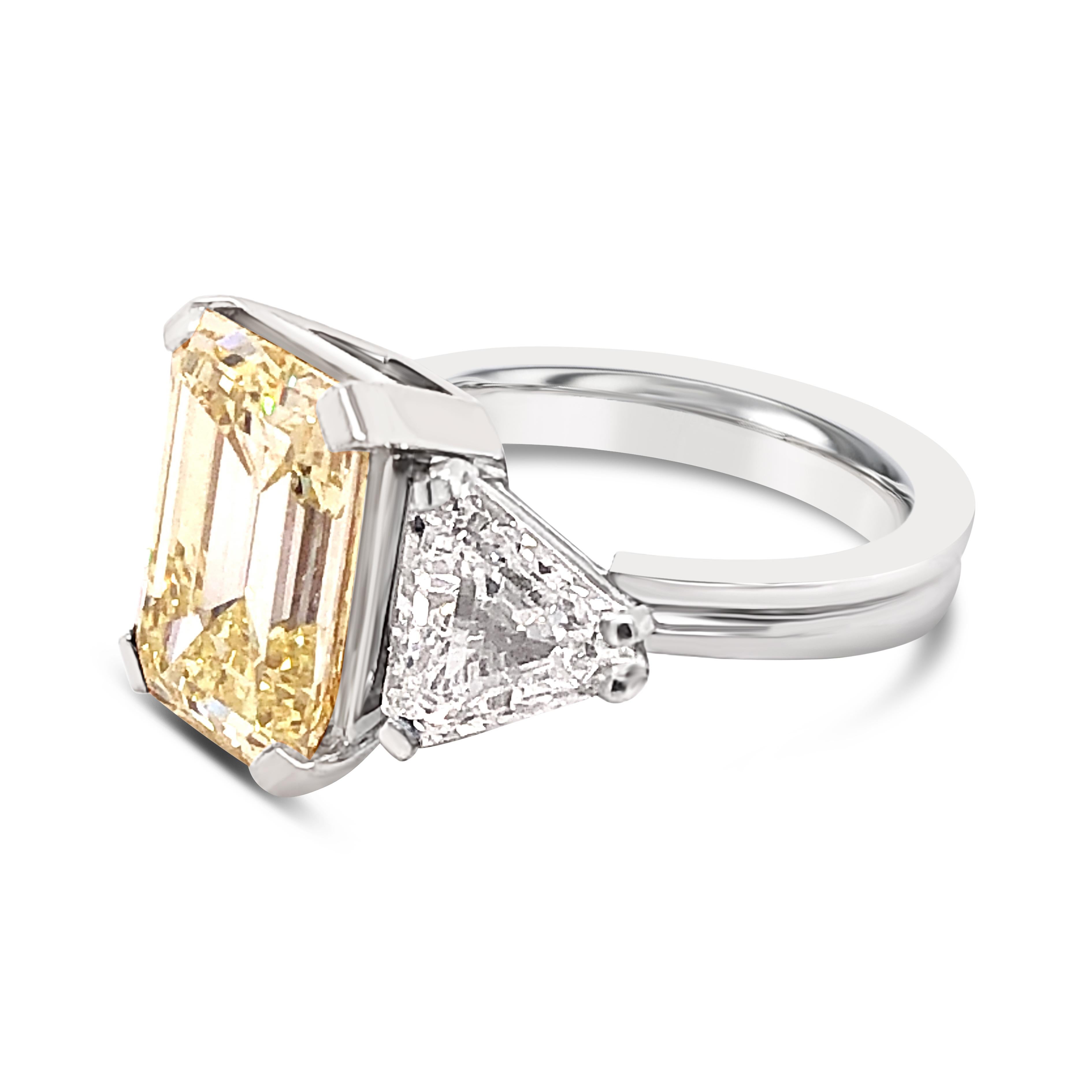 Berca GIA zertifiziert, 5,73k Licht gelben Diamanten 2,3k weißen Diamanten Ring (Zeitgenössisch) im Angebot