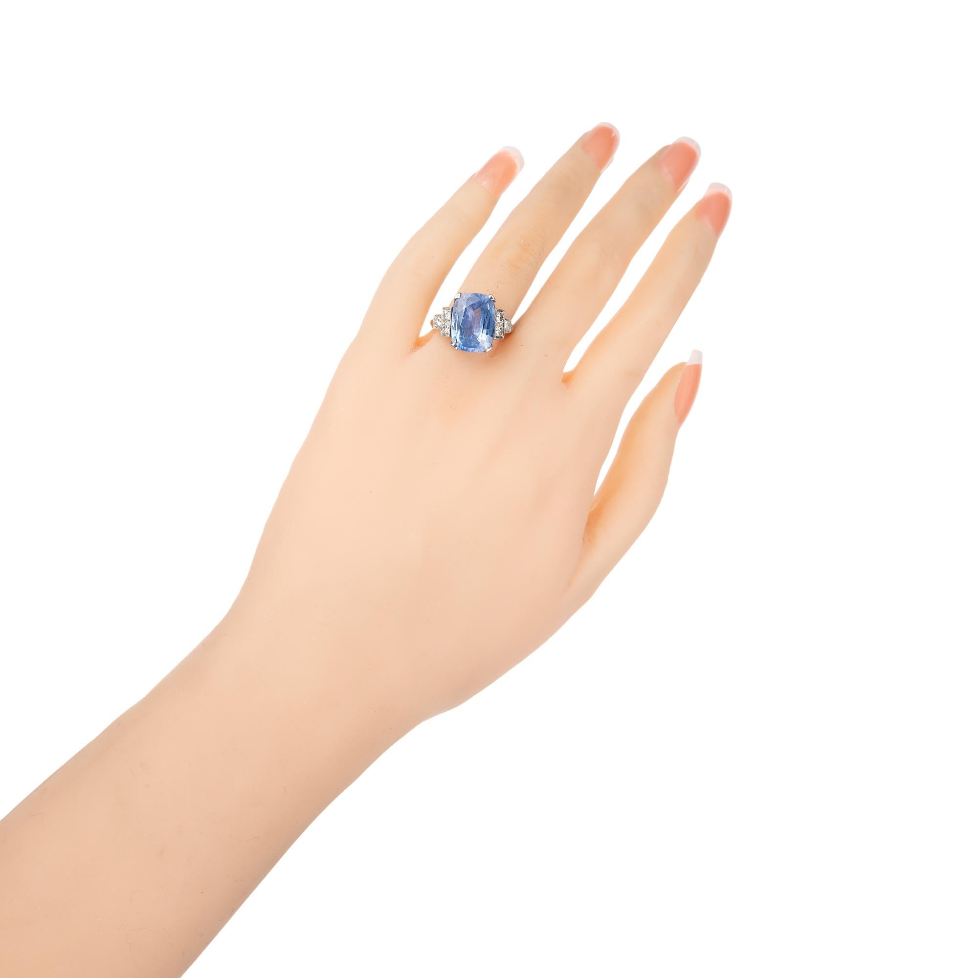 Platin-Verlobungsring mit GIA-zertifiziertem 5,74 Karat Saphir und Diamant Damen im Angebot