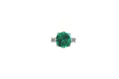GIA Certified 5.77 Carat Emerald Cushion Cut Platinum 950 Cocktail Ring